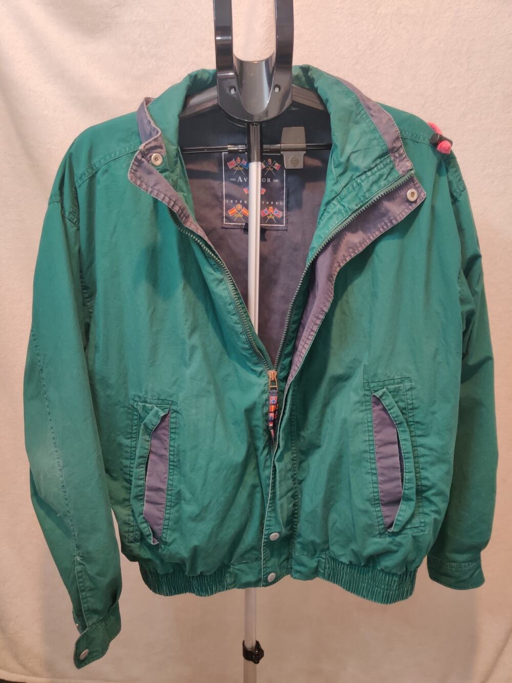 Vintage Aviator International Jacket Men's Size Large Green Windbreak Aviation